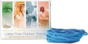 Alliance 42649 Antimicrobial Cyan Blue Rubber Bands, Size 64, 3-1/2 x 1/4, 1/4lb Box