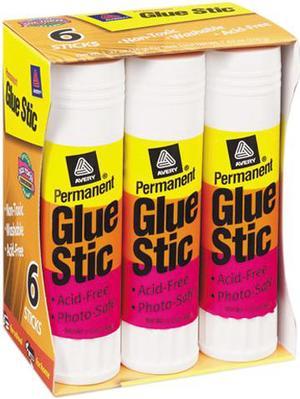 Avery 98073 Clear Application Permanent Glue Stics  1.27 oz  6 Pack