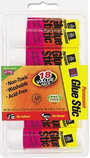 Avery Glue Stic Washable, Nontoxic, Permanent Adhesive, 1.27 oz., 6 Sticks (98073)