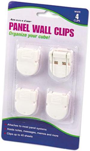 Advantus 75300 Panel Wall Clips for Fabric Panels, Standard Size, White, 4/Pack