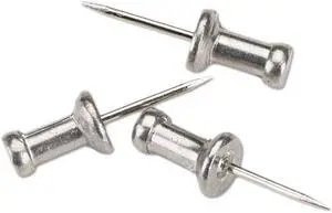 GEM GEMCPAL4 Aluminum Head Push Pins, Aluminum, Silver, 1/2", 100/Box