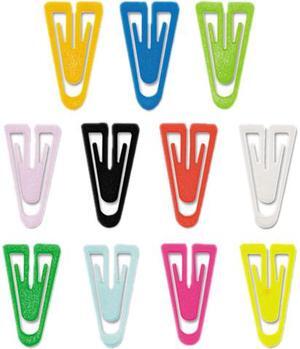 Advantus PC0300 Paper Clips, Plastic, Medium Size, Assorted Colors, 500/Box