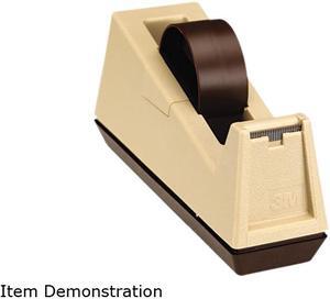 Scotch MMMC25 Heavy-Duty Weighted Desktop Tape Dispenser, 3" Core, Plastic, Putty/Brown