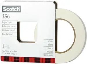 Scotch MMM25612 256 Printable Flatback Paper Tape, 1/2" x 60yds, 3" Core, White - 1 Roll