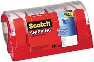 Scotch 3850-4RD 3850 Heavy Duty Packaging Tape, 1.88" x 54.6 yards, Clear, 4/Pack