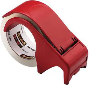 Scotch DP300-RD Compact and Quick Loading Dispenser for Box Sealing Tape, 3" Core, Plastic, Red
