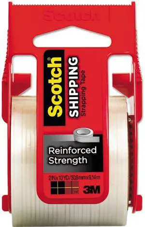 Scotch 50 Strapping Tape & Dispenser, 2" x 10 yards, 1-1/2" Core