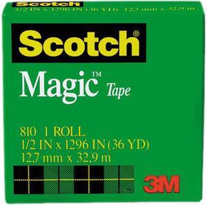 Scotch 810-12-1296 Magic Office Tape, 1/2" x 1296", 1" Core, Clear