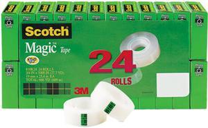 Scotch 810K24 Magic Office Tape Value Pack, 3/4" x 1000", 1" Core, Clear