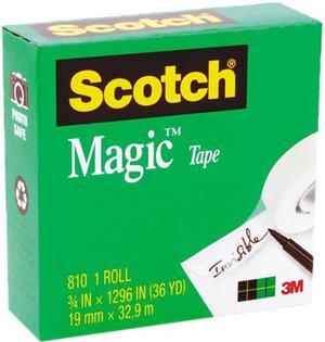 Scotch 810-34-1296 Magic Office Tape, 3/4" x 1296", 1" Core, Clear