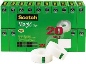 Scotch 810K20 Magic Office Tape Value Pack, 3/4" x 1000", 1" Core, Clear