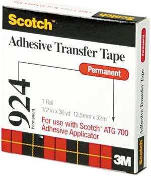 Scotch 924-1/2 Adhesive Transfer Tape, 1/2 Wide x 36 Yards