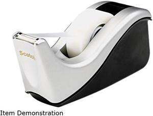 Scotch C60-ST Value Desktop Tape Dispenser, Attached 1" core, Black/Silver