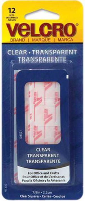 Velcro 91330 Sticky-Back Hook and Loop Fastener Squares, 7/8 Inch, Clear