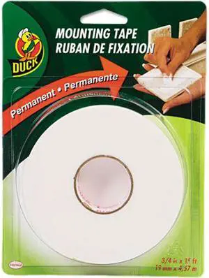 Duck Permanent Foam Mounting Tape, 3/4" x 15 ft., White - OEM