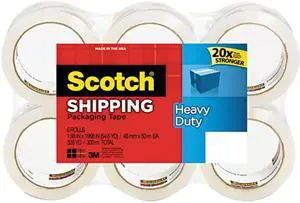Scotch 3850 Premiun Packaging Tape Refills, 1.88" x 54.6 yds, 3" Core, Clear, 6/Pack