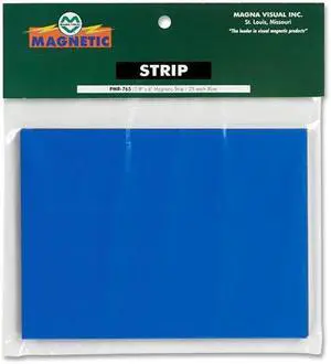 Magna Visual PMR-765 Magnetic Write-On/Wipe-Off Pre-Cut Strips, 6 x 7/8, Blue, 25/Pack