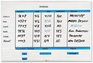 Magna Visual NMW-2436G Changeable Planner Kit, Porcelain-on-Steel, 36 x 24, White/Silver Frame