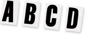 Magna Visual PFA-21 Magnetic Letters, Letter - 0.50" x 0.75" - Magnet - White - 120 / Set