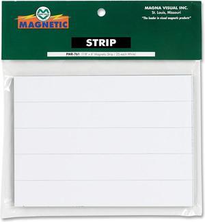 Magna Visual PMR-761 Magnetic Write-On/Wipe-Off Pre-Cut Strips 6 x 7/8, White, 25/Pack