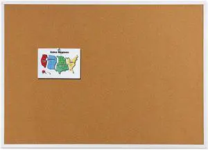 Quartet 2304 Cork Bulletin Board, Natural Cork/Fiberboard, 48 x 36, Aluminum Frame