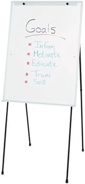 Quartet 81E Dry-Erase Steel Easel, Melamine, 29 x 40, White, Aluminum Frame