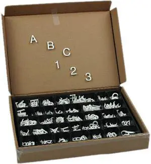 Quartet 4423 Character Sets, Pin, White, 1"h, 300/Set