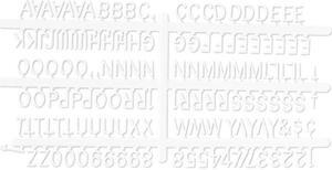 Quartet F-1/2 Character Sets, Pin, White, 1/2"h, 128/Set