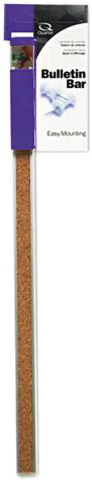 Quartet 2003 Bulletin Bar I Natural Cork Bulletin, 18 x 1, Natural, Aluminum Frame