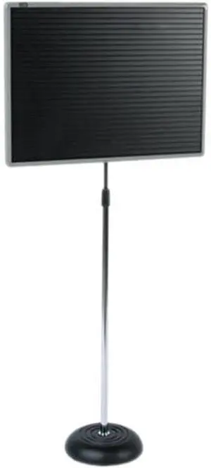Quartet 7921M Adjustable Single-Pedestal Magnetic Letter Board, 24 x 18, Black, Gray Frame