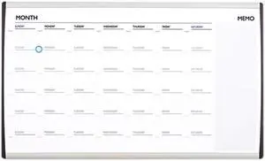 Quartet ARCCP3018 Magnetic Dry Erase Calendar, Painted Steel, 18 x 30, White/Aluminum Frame