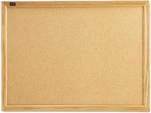 Quartet 301 Cork Bulletin Board, Cork Over Fiberboard, 24 x 18, Natural Oak Frame