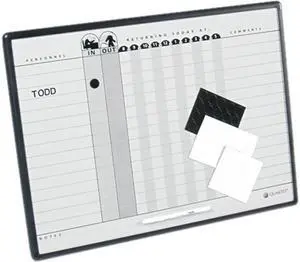 Quartet 781G Magnetic Employee In/Out Board, Porcelain, 24 x 18, Gray/Black, Aluminum Frame