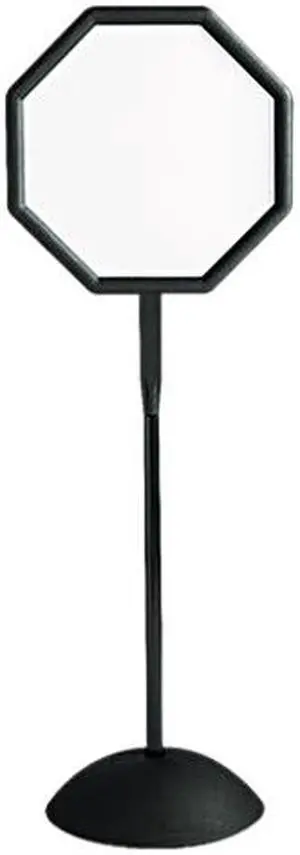 Safco 4118BL Double Sided Sign, Magnetic/Dry Erase Steel, 19 1/4 x 19 1/4, White, Black Frame