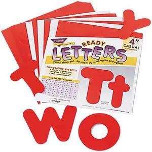 TREND T79902 Ready Letters Casual Combo Set, Red, 4"h, 182/Set