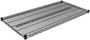 Alera SW58-4824BL Industrial Wire Shelving Extra Wire Shelves, 48w x 24d, Black, 2 Shelves/Carton