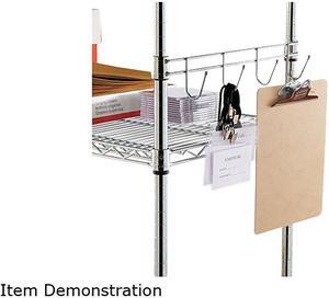 Alera SW59HB418SR Hook Bars For Wire Shelving, 4 Hooks, 18" Deep, Silver, 2 Bars/Pack