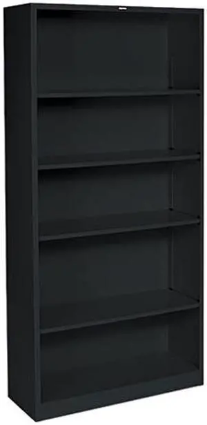 HON S72ABCP Metal Bookcase, 5 Shelves, 71.00" x 34.50" x 12.63", Black