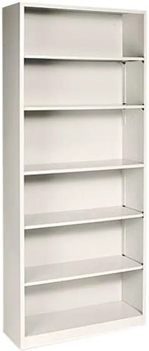 HON S82ABCL Metal Bookcase, 6 Shelves, 81.10" x 34.50" x 12.60", Putty