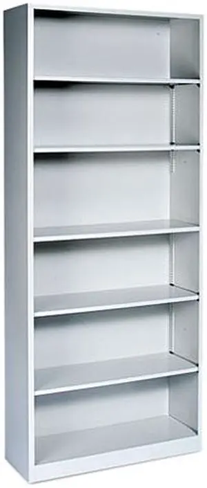 HON S82ABCQ Metal Bookcase, 6 Shelves, Light Gray