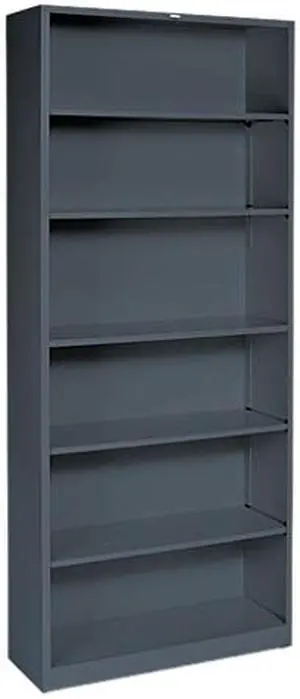HON S82ABCS Metal Bookcase, 6 Shelves, 81.13" x 34.50" x 12.63", Charcoal