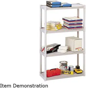 Iceberg 20843 Rough N Ready 4 Shelf Open Storage System, Resin, 32w x 13d x 54h, Platinum