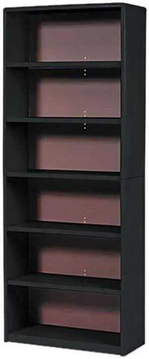 Safco 7174BL Value Mate Series Bookcase, 6 Shelves, 31-3/4w x 13-1/2d x 80h, Black