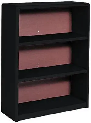 Safco 7171BL Value Mate Series Bookcase, 3 Shelves, 31-3/4w x 13-1/2d x 41h, Black