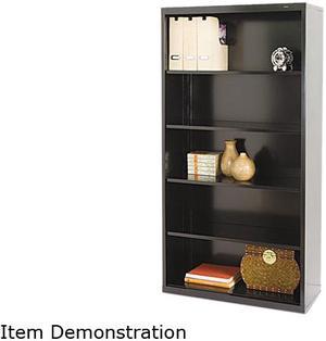 Tennsco B-66BK Metal Bookcase, 5 Shelves, 34-1/2w x 13-1/2d x 66h, Black