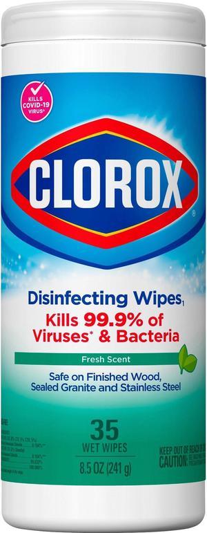 Clorox Disinfecting Wipes, 7 x 8, Fresh Scent, 35/Canister, 12/Carton CLO01593CT