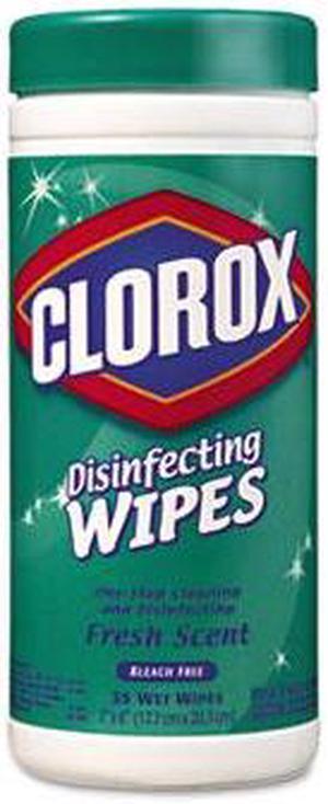 Clorox 01593EA Fresh Scent Disinfecting Wet Wipes, Cloth, 7 x 8, 35/Canister