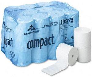 Georgia Pacific 19375 Compact Coreless Bath Tissue, 1000 Sheets/Roll, 36 Rolls/Carton