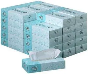Georgia Pacific 48580CT Angel Soft ps Premium Facial Tissues, 100/Flat Box, 30 Boxes/Carton