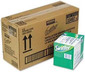 Swiffer 33407CT Dry Refill System, Cloth, White, 32/Box, 6/Carton